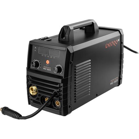 Dnipro-M Soldador Inverter MIG/MMA 160A, 230V, Hilo 0,6–1,0 mm, Electrodo 1,6–4 mm, 5,9 kVA, con Antorcha 3 m y Cables. MG-16DX (1/5)