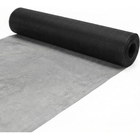 Rouleau Moustiquaire, Filet Moustiquaire En Fibre De Verre, 90 X 500 Cm, Garde L'air Frais En Circulation, Noir, 18 Mailles (1/5)