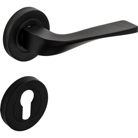 Zamac Mat Noir Rosas Cylindre Porte Poignée