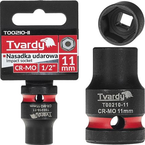 Vaso de impacto de 1/2" y 6 puntas, 11 mm, CR-MO (10/200) (1/4)