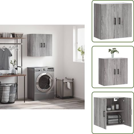 Armoire murale sonoma gris 60x31x60 cm bois d'ingénierie - Armoire Murale - Meuble Rangement - Étagère Murale - Rangement Mural - Meubles Salon (1/5)