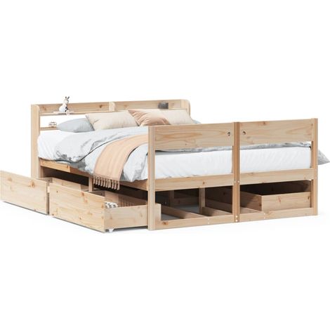 Maison Exclusive - Massivholzbett ohne Matratze 160x200 cm Kiefer