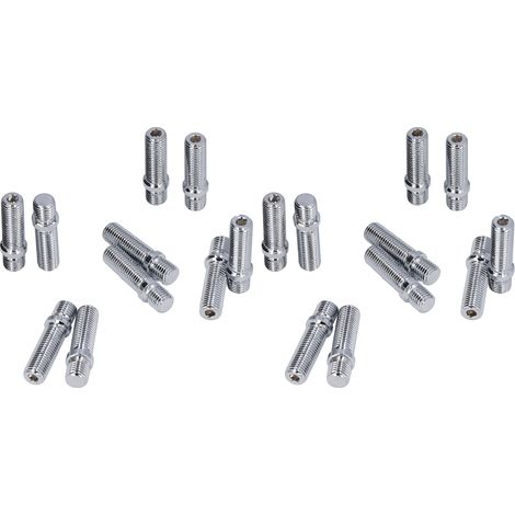 Lot de 20 goujons de conversion de roue, longueur 50 mm, tige de 33 mm, adaptateur de vis de roue de remplacement pour Mercedes-Benz M12x1,25 vers M12x1,5 (1/5)