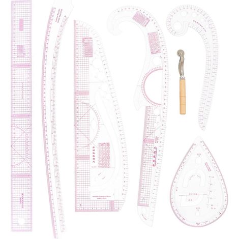 1 jeu de règles professionnelles pour l'épreuve des vêtements, règles de tailleur, outils de couture-60X5X0.1CM (1/3)