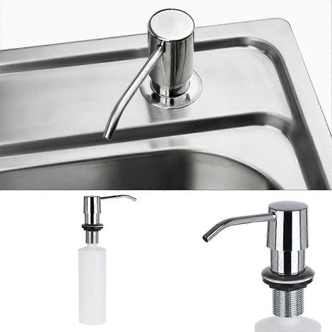 Distributeur de savon 300 ml, installation intégrée, pression manuelle, idéal pour les voyages et le camping en plein air (1/4)
