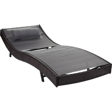 Tumbona tumbona para jardín funda poliratán marrón gris 040004809