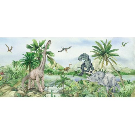 Poster géant horizontal Dinosaure en couleur 170 x 75 CM (1/5)