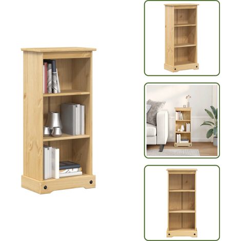 Bücherregal Corona 46x29x100 cm Massivholz Kiefer - Holz Regal - Buche Regalsystem - Wohnzimmer Möbel - Bücherregal Massiv - Wandregal