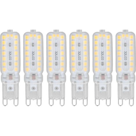 Ampoules LED G9 7W, variable, éclairage à 360 °, ampoule de remplacement pour lampe murale, bureau, armoire, blanc chaud, 220-240V, 6 pièces