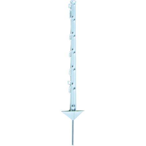 Electra Kunststoffpfahl 75 cm mit Doppeltritt - weiß - 10 Stück Weidezaunpfähle