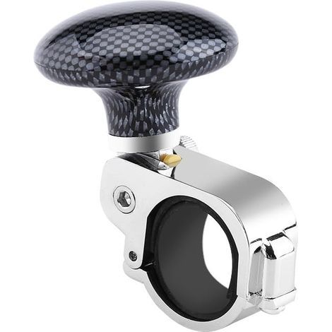 Bouton de Direction, Bouton de Volant Boule Auxiliaire Bouton de Poignée de Commande Pince de Bouton de Rotation pour Faciliter la Manipulation de Véhicule (Carbon Fiber) (1/5)
