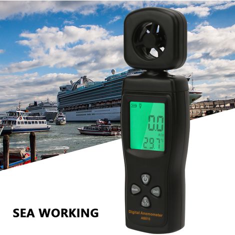 Anémomètre numérique miniature SMART SENSOR AS816 : mesure de la vitesse du vent, de la température et du débit d'air (0,3-30 m/s). (1/5)