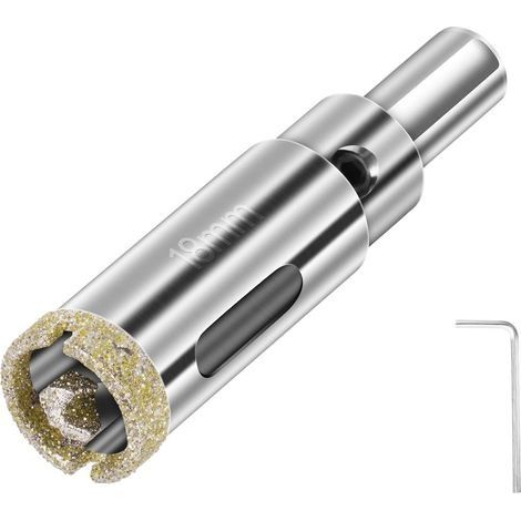 Scie Cloche Diamant 18 mm, Foret Diamant avec Foret Guidage Central, Scie Cloche Carrelage avec Revêtement de Surface en Diamant pour Coupe de Verre, Carrelage, Céramique, Marbre, Calcaire (1/4)
