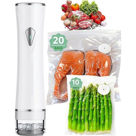 Compact machine sous vide pour alimentaire avec 30 reusable bags powerful manuel machine portable wireless design (1/5)