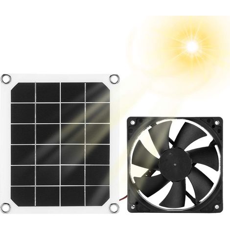 Ventilateur D'Extraction de Panneau Solaire, Ventilateur D'Extraction Solaire éTanche IP65 ExtéRieur Ventilateur D'Extraction Portable pour VR Serres Maisons pour Animaux de Compagnie Poulailler (1/5)