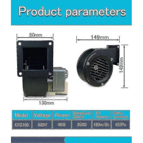 Compatible avec le ventilateur de chaudière 40W, le petit ventilateur centrifuge, le ventilateur de radiateur de chaudière version 0301 (1/5)