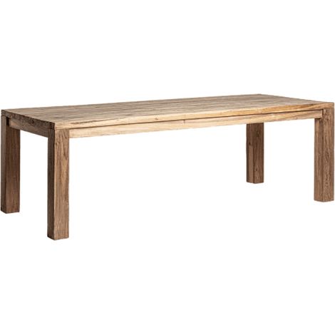 Table à manger rectangulaire bois massif naturel vieilli style colonial Rubha 240cm (1/4)