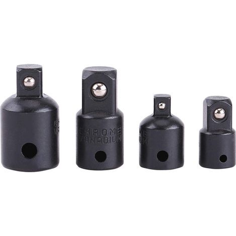 Adaptateur de Douille 4 pcs à Chocs Ensemble Réducteur Adaptateur Clé à Cliquet Conversion Tournevis à Chocs en Acier Au Chrome Vanadium 1/4" à 3/8", 3/8" à 1/2", 1/2" à 3/8", 3/8" à 1/4" (1/5)