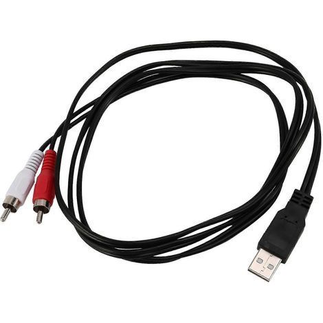 Câble audio/vidéo auxiliaire USB A mâle vers 2 RCA mâles (1,5 m) pour PC et TV. (1/4)