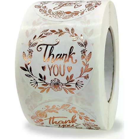 500 Dankeschön-Aufkleber – Florale Monogramm-Etiketten für Geschenke, Thanksgiving-Verpackungen, DIY-Bastelarbeiten (500 Stück) (1/4)