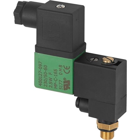 Riegler 3/2-Wege-Magnetventil, Banjo, NC, 24 DC, G 1/8 AG, PN 10 bar (1/4)