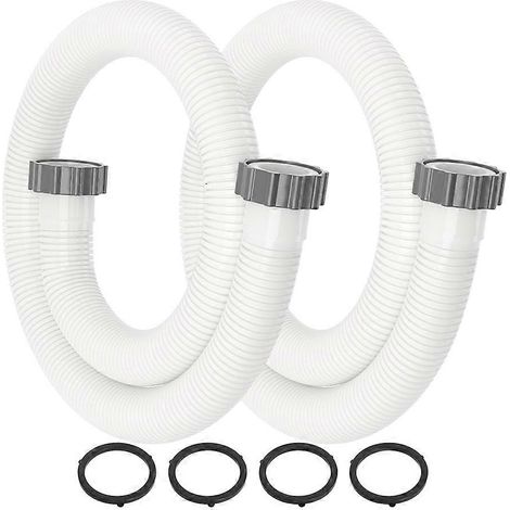 Lot de 2 tuyaux de piscine, compatibles avec les piscines enterrées, diamètre 3,8 cm (1,5 pouce), longueur 150 cm (59 pouces), tuyau de rechange inclus. (1/5)