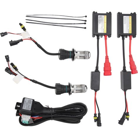 Kit 2 Ampoules H4 Xénon 5500LM 55W HID Blanc 6000K, Éclairage Voiture 12V Universel, Phares Haute Performance (1/5)