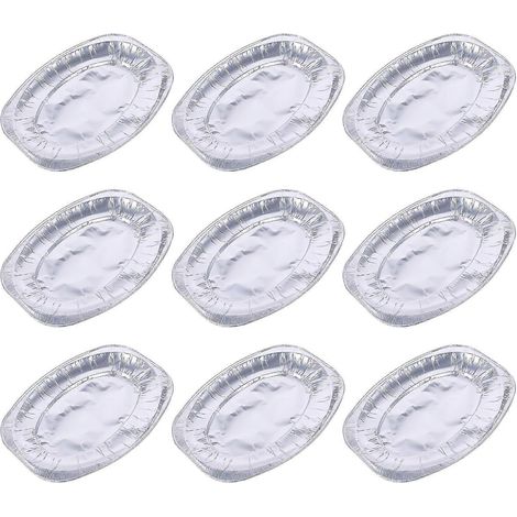 Ensemble de 10 plats à cuire en aluminium argenté pour barbecue (1/5)