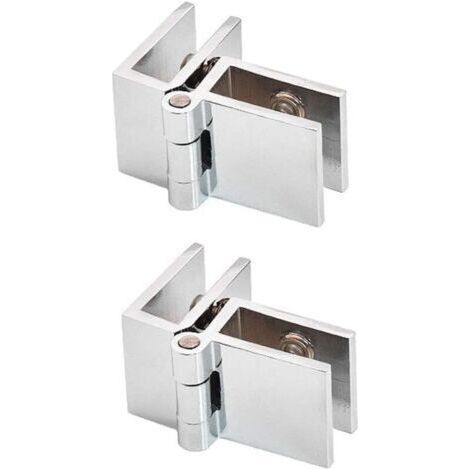 2 PCS 90 degree glass door clip hinge without drilling glass hinge glass for glass thickness 5mm - 8mm (1/4)