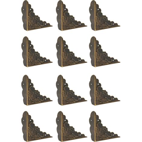 12 Pièces Cornières Décoratives en Fer Bronze Antique pour Coins de Boîte en Bois Protection Bords (1/5)