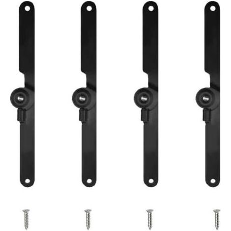 Lot 4 charnières inox noires, pour portes placard cuisine, coffres, trappes grenier, meubles robustes (1/5)
