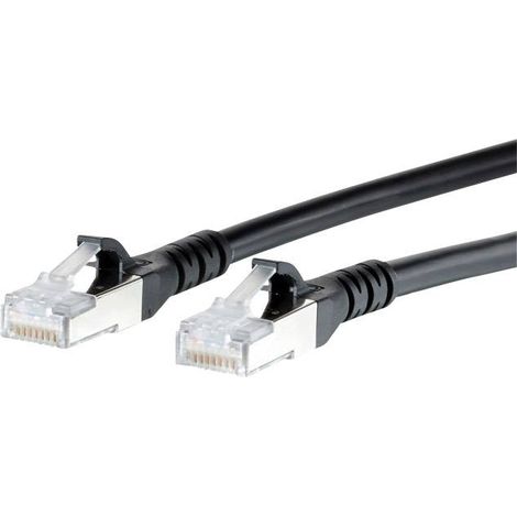 Metz Connect 1308457000-E RJ45 Câble réseau, câble patch CAT 6a S/FTP 7.00 m noir avec cliquet d'encastrement 1 pc(s) R07433