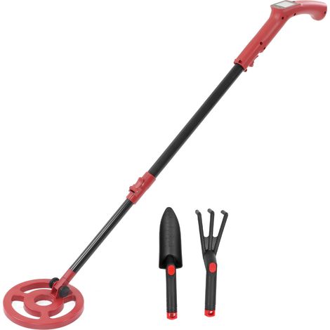 Détecteur de métaux MD3006 pour enfant, kit rouge avec râteau et pelle, sans piles incluses, outil de détection portable pour loisirs en plein air (1/5)