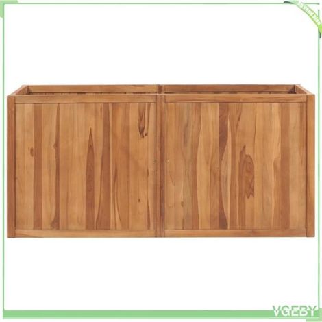Lit surélevé de jardin - FAFEICY - 150 x 50 x 70 cm - Bois de teck - Rectangulaire - Résistant intempéries (1/5)