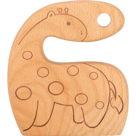 Couteau de Cuisine Sécurisé pour Enfants en Bois avec Motif Girafe - Idéal pour Découper Fruits et Légumes (1/5)