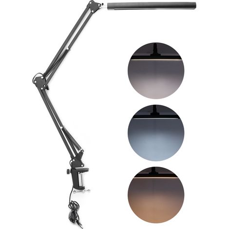 Lampe de bureau à bras articulé avec pince, lampe de table pliable et protectrice pour les yeux, idéale pour le nail art et le tatouage. (1/5)