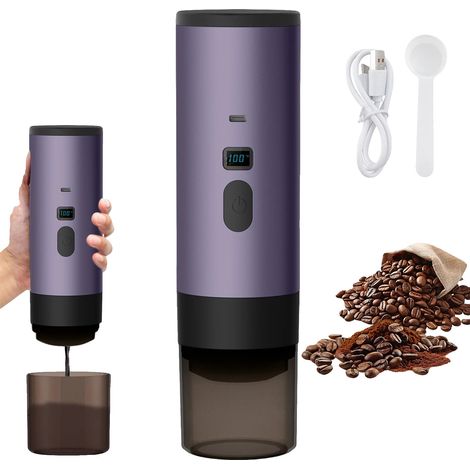Cafetière Électrique, Design Portable, Chargement USB, Violet (1/2)