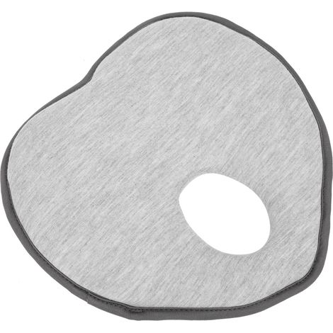 Oreiller de tête pour bébé anti-roulis en forme de cœur, oreiller de positionnement de la tête, soutien de la nuque pour nourrisson, oreiller de tête gris pour bébé (1/5)