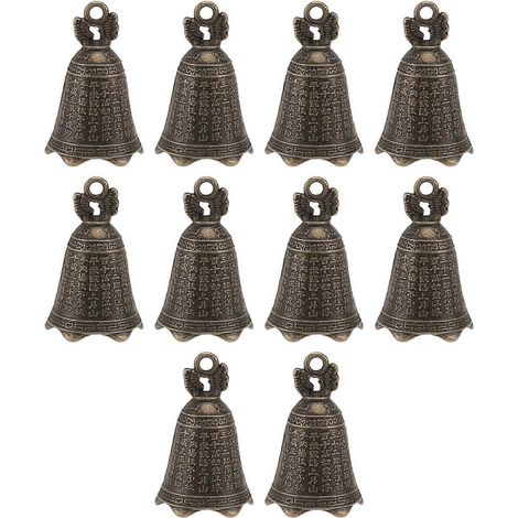 Lot de 10 cloches décoratives rétro en fer à suspendre, à personnaliser soi-même pour la maison ou le bureau.-3.70X2.30X2.30CM (1/3)