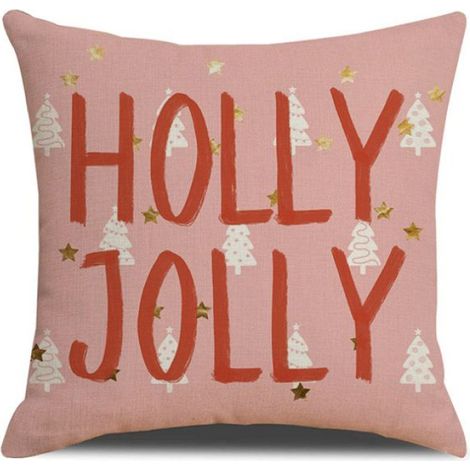 Housse De Coussin - 45x45 Cm - Motif Bonhomme De Neige Rose - Décoration Noël - 4 Pièces (1/5)