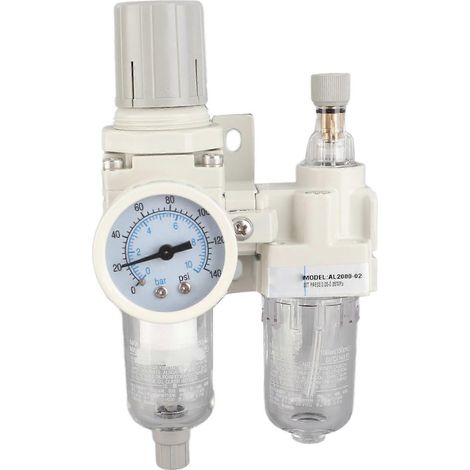 Luft-Gasquellen-Prozessorfilter Druckminderungsventil Ölnebel 1/4-Zoll-Gewinde AL2000‑02