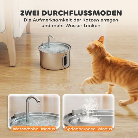 Fontaine à eau pour chat 2,5L avec pompe silencieuse, filtre à charbon actif LED, 19,4 x 19,4 x 18,7 cm (1/5)