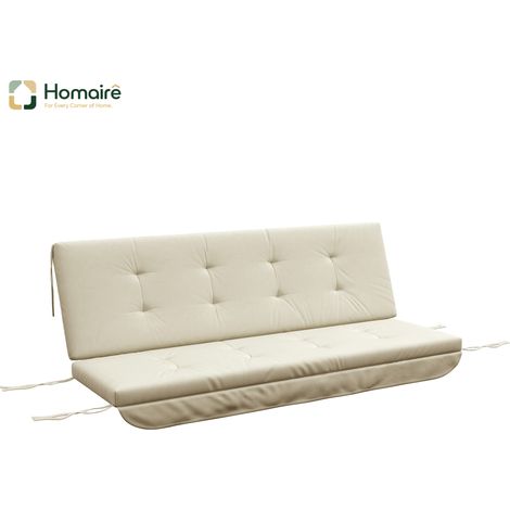 HOMAIRE Set d'articles pour balancelle Hollywood 170 cm : coussin de chaise, revêtement de balancelle, coussin de siège, coussins de jardin avec coussins dorsaux et latéraux, Beige