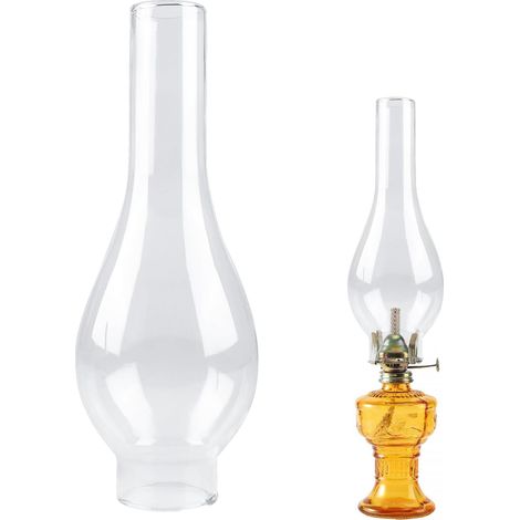 Glass Lamp Shade Oil Lamp Fireplace Oil Lamp Replacement Glass for Vintage Oil Lamp (Base 5cm, Height 24cm) (1/5)