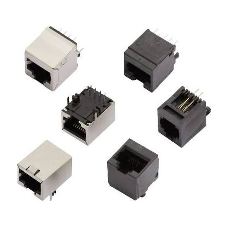 MH Connectors MHRJJ66NFV Presa da incasso RJ12 2101-0110-12 Presa verticale Poli: 6P6C Nero 1 pz.