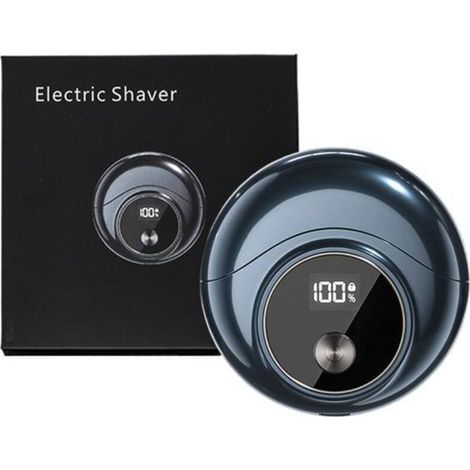 Mini afeitadora eléctrica con motor de alta velocidad, impermeable, recargable por USB, portátil, rotativa, de viaje, color azul zafiro (1/5)