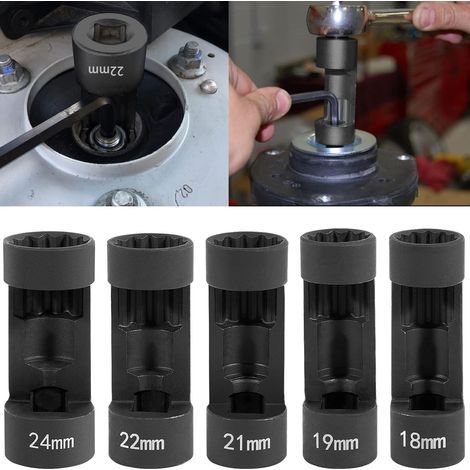 Set of 5 12-Point Suspension Nut Sockets - 1/2" - for Shock Absorber Removal (18, 19, 21, 22, 24mm) (1/5)