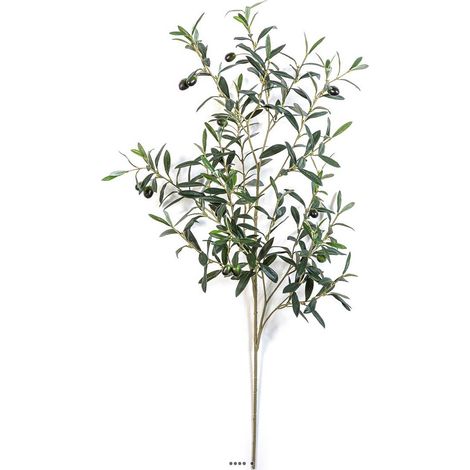 Branche d'olivier artificiel H 105 cm avec 306 feuilles tissu + 12 Olives D 40 cm