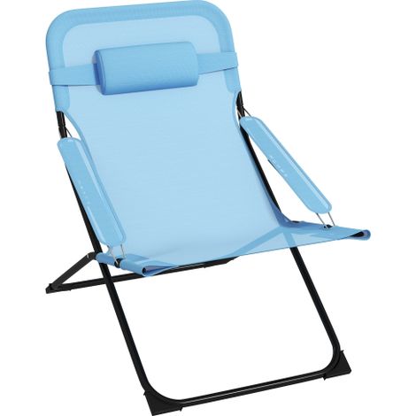 Meuble de jardin, Cadeira pliable, cadeira de jardin, encosto réglable, cadeira de camping, avec apoio de cabeça, gain de place, meuble extérieur, design moderne