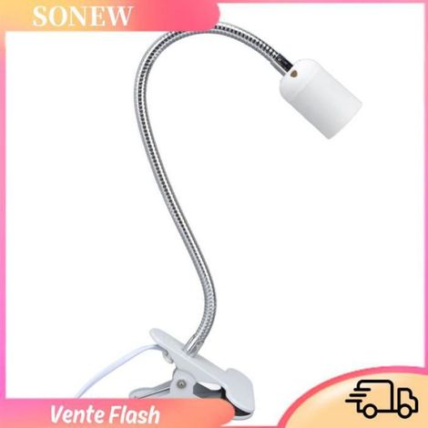Support De Lampe De Table - E27 E26 - Clip Bureau Flexible Col De Cygne - 50 Cm - Blanc - 1 Pièce (1/5)